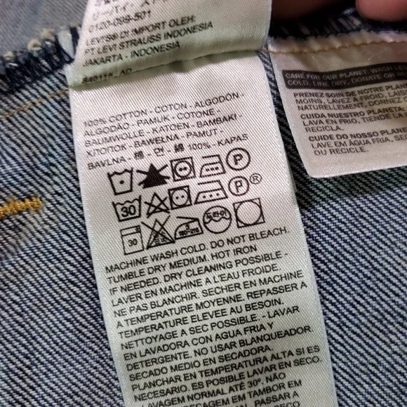 Levi's Women Jacket Small Blue Denim Trucker Babe Long Sleeve Collar - Picture 8 of 9